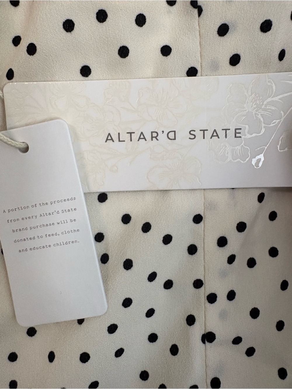 Altar’d State Maisie Ivory & Black Polka Dot Tiered Dress NWT Sz XL - Picture 5 of 9
